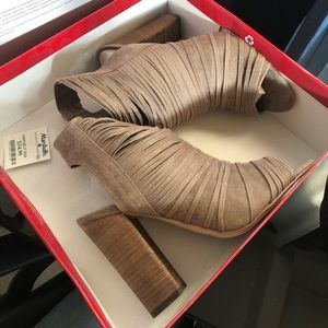 Chunky Heel Open Toe Bootie